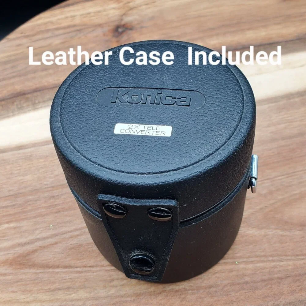 Konica Hexanon Teleconverter AR 2X Lens and Leather Case